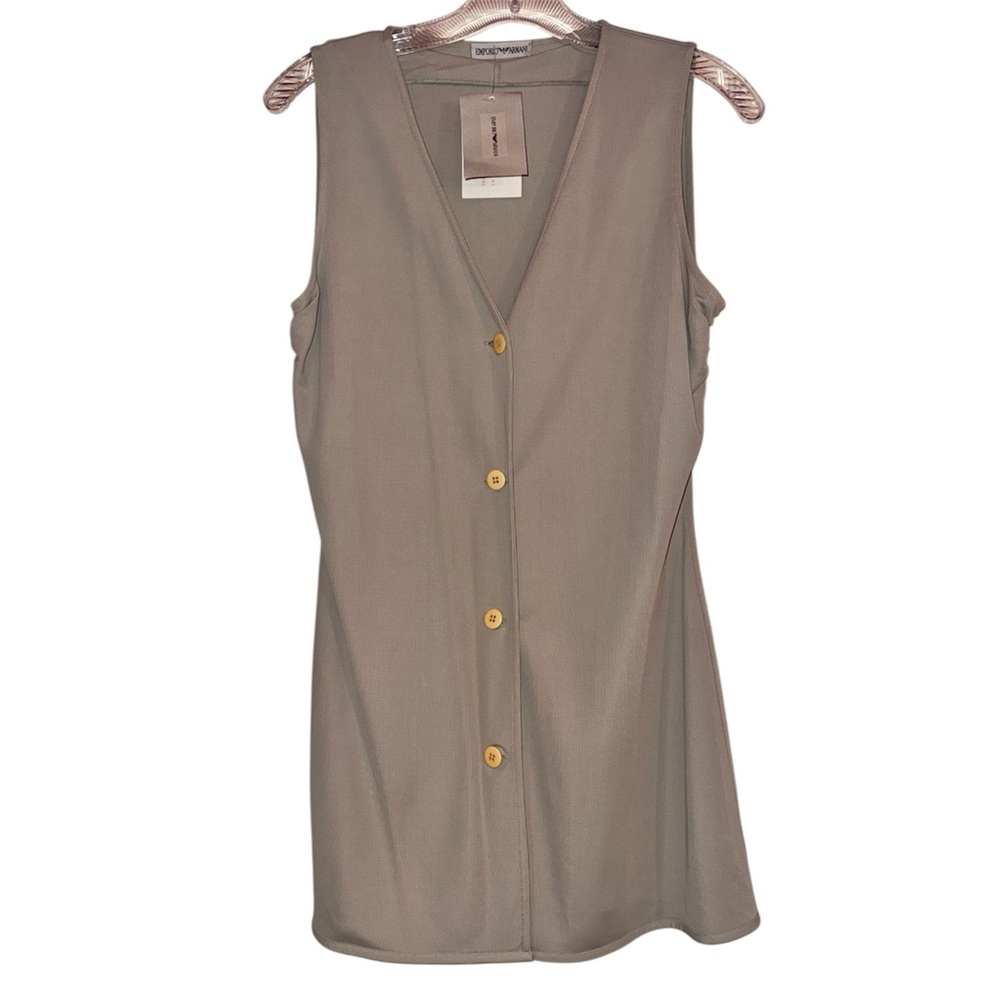 Emporio Armani Viscose Tunic Button Down Vest